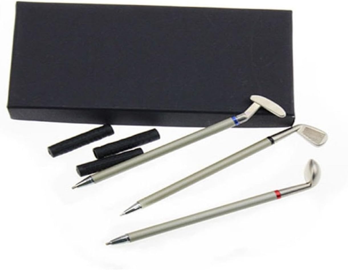 Golf Geschenkset mit Golfschläger Kugelschreiber in schwarzer Box für Golfer