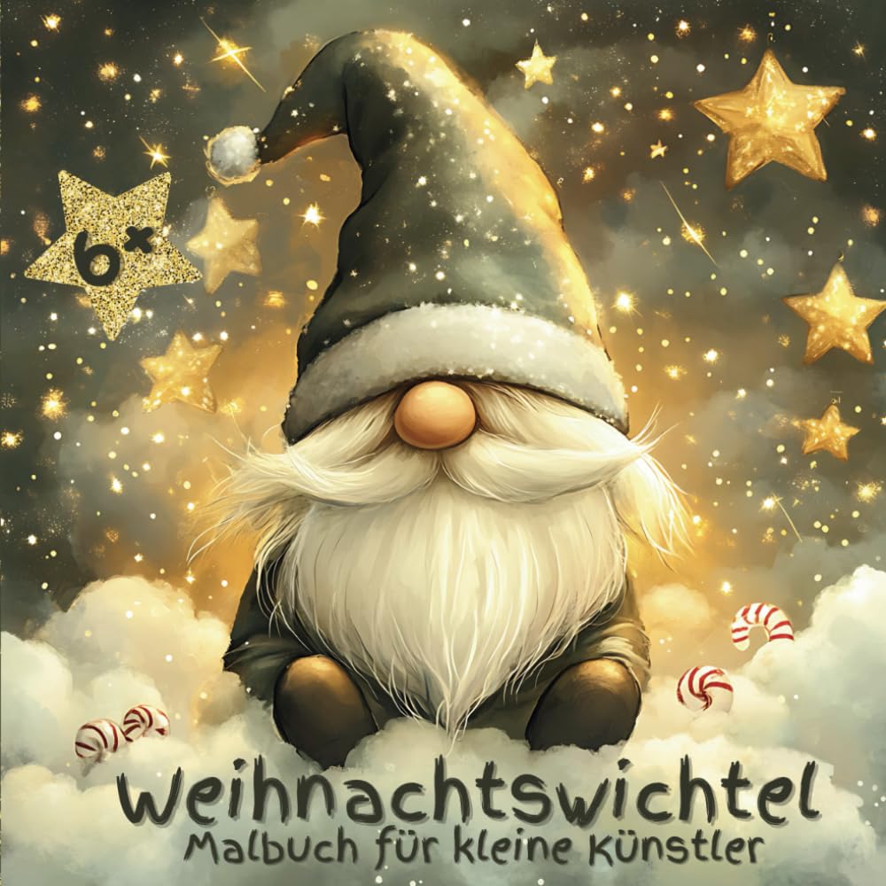 Magisches Malbuch für Weihnachten mit 50 Wichtelmotiven ab 6 Jahren