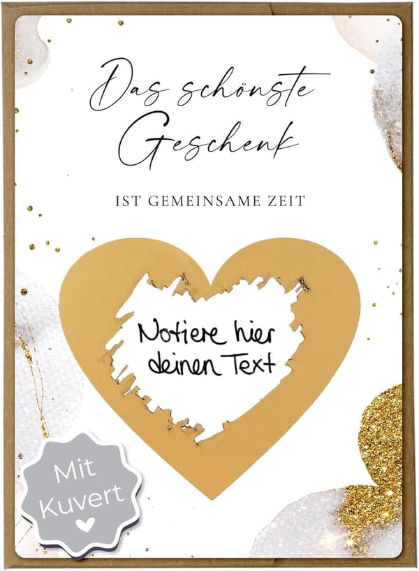 Gutschein für gemeinsame Zeit - 10 Rubbelkarten mit Kuverts