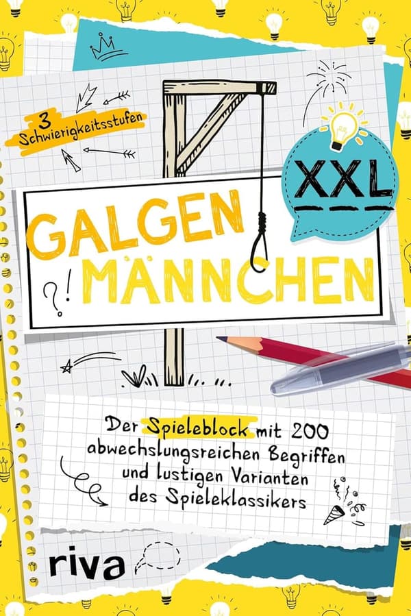 Galgenmännchen XXL - Spieleblock mit 200 Begriffen für die ganze Familie