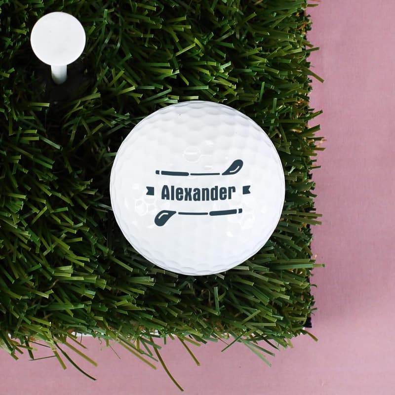 Personalisierter Golfball mit Namen im 3er Pack für Golfer
