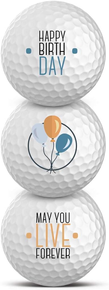 Golfbälle Happy Birthday 3er Pack – Geschenkidee für Golfer