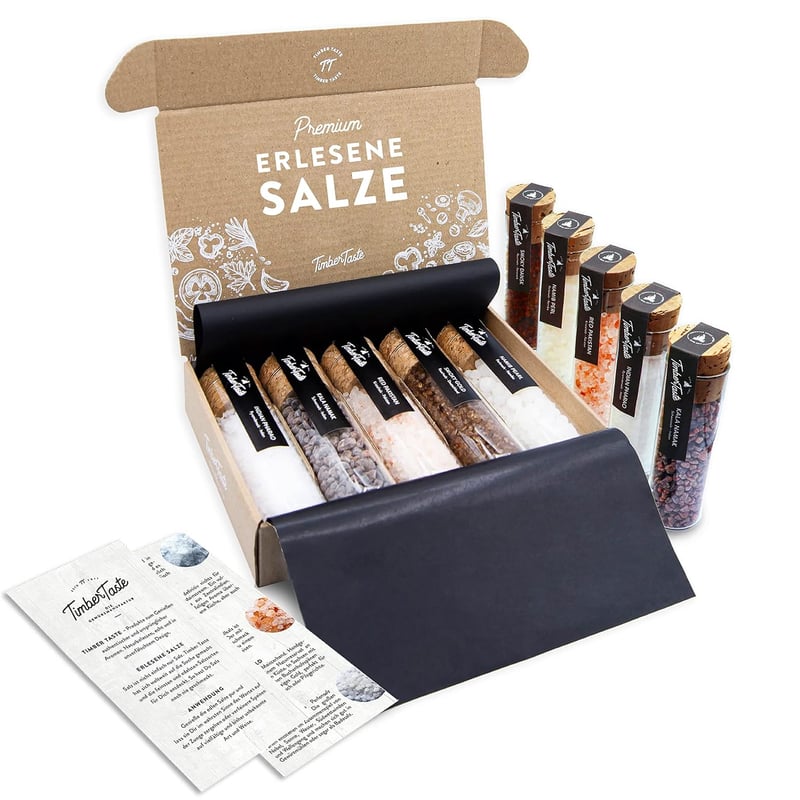 Gourmet Salz Geschenkset für Erwachsene – 5 erlesene Salze aus aller Welt