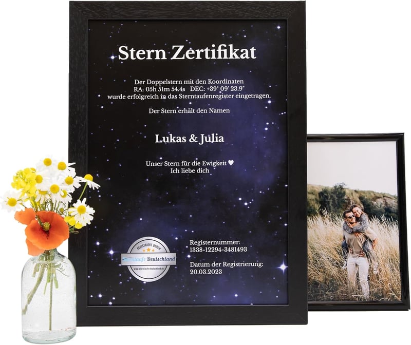 Sterntaufe Geschenk für Paare – einzigartiges Präsent für Frauen und Männer