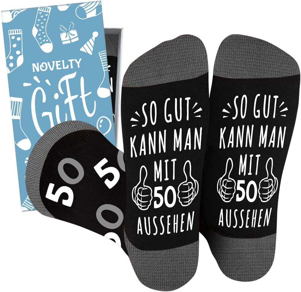 Lustige Socken für Männer zum 40., 50., 60. oder 70. Geburtstag