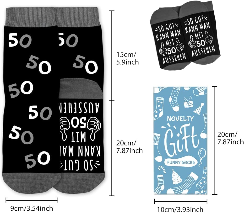 Lustige Socken für Männer zum 40., 50., 60. oder 70. Geburtstag