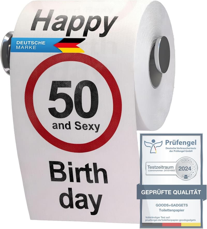 Lustiges Klopapier 50. Geburtstag – 50 und sexy!