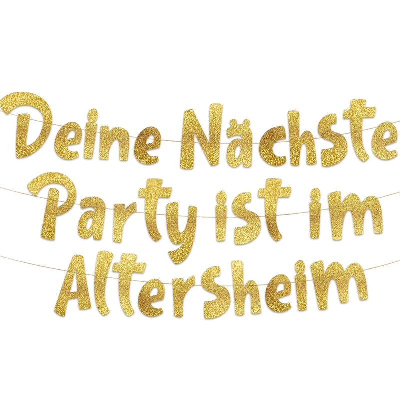 Geburtstagsbanner mit Goldglitzer für Erwachsene
