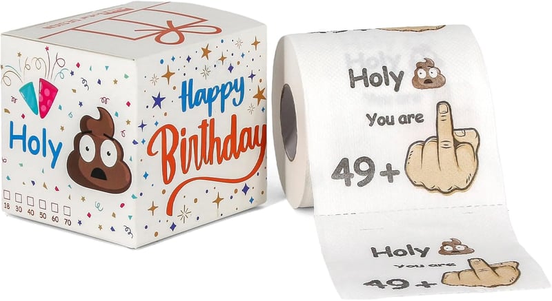 Lustiges Klopapier zum 50. Geburtstag – 1 Rolle 3-lagig, 250 Blatt