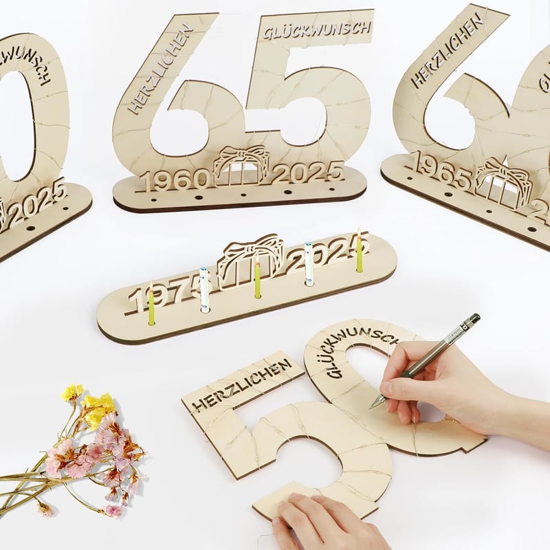 Geschenkidee zur goldenen Hochzeit: Personalisiertes Holzschild mit LED für 50. Geburtstag