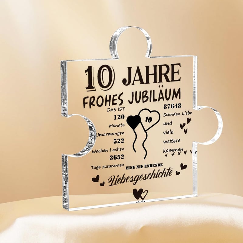 10. Hochzeitstag Geschenk - Acryl Heimdekoration für Paare