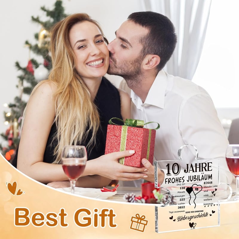 10. Hochzeitstag Geschenk - Acryl Heimdekoration für Paare