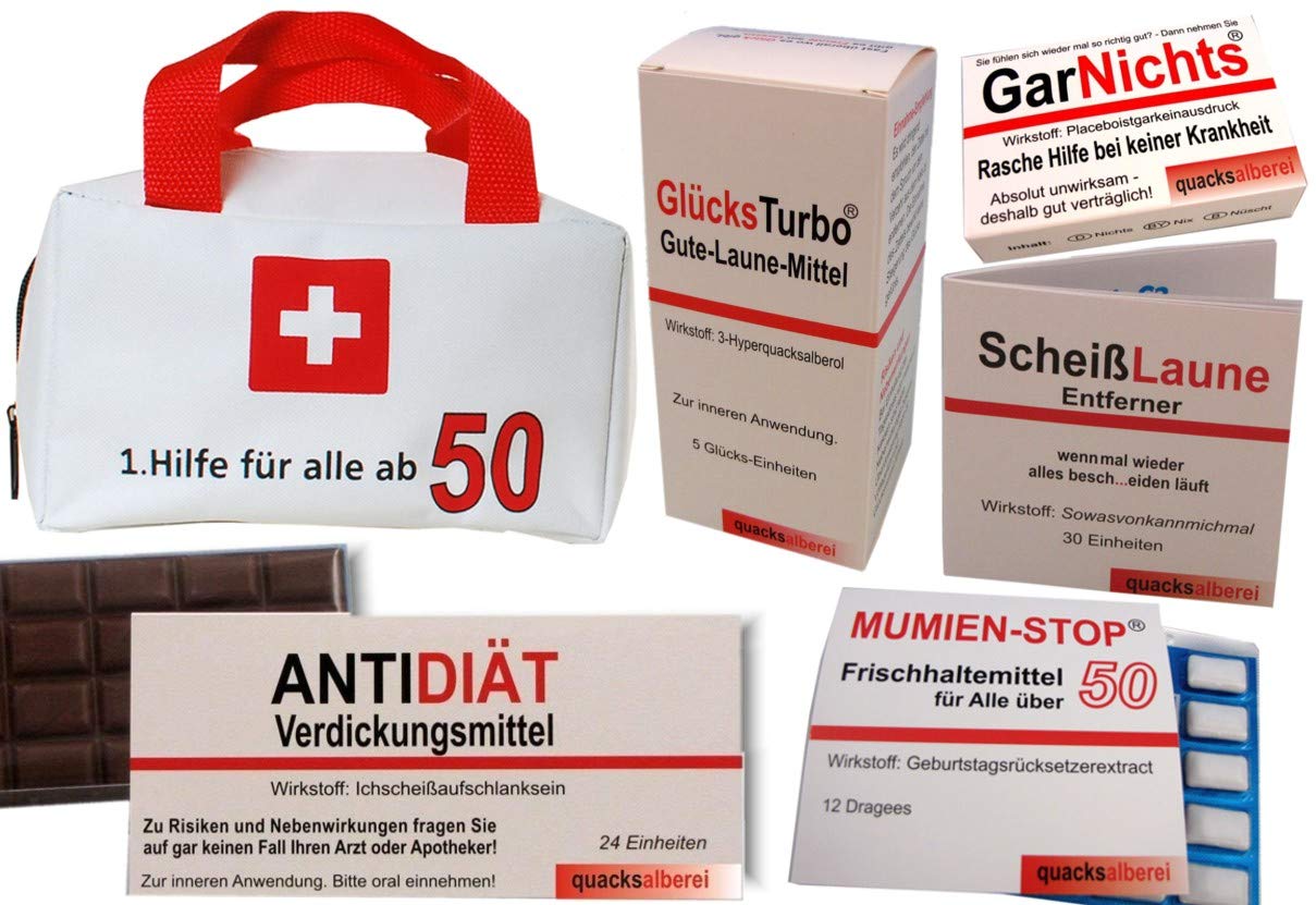Erste Hilfe Tasche 6-teilig zum 50. Geburtstag