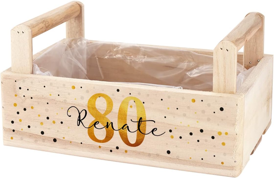 Personalisierte Holzkiste zur Bepflanzung für Geburtstagsgeschenke