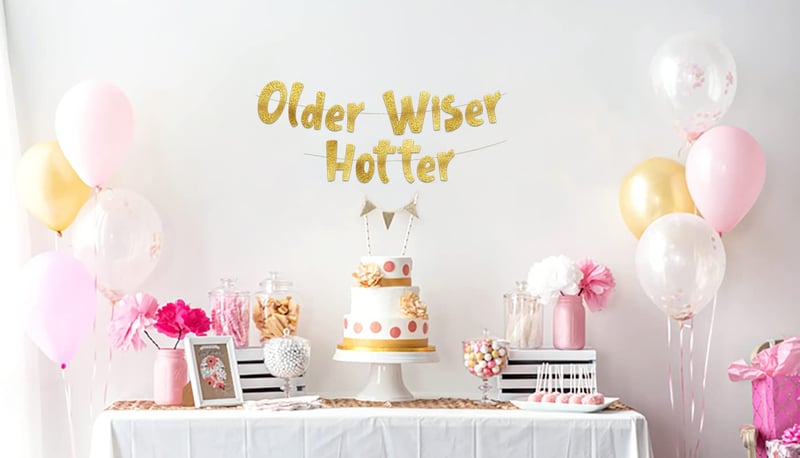 Glitzer-Banner „Happy Birthday“ – Dekoration für Erwachsene ab 21 Jahren