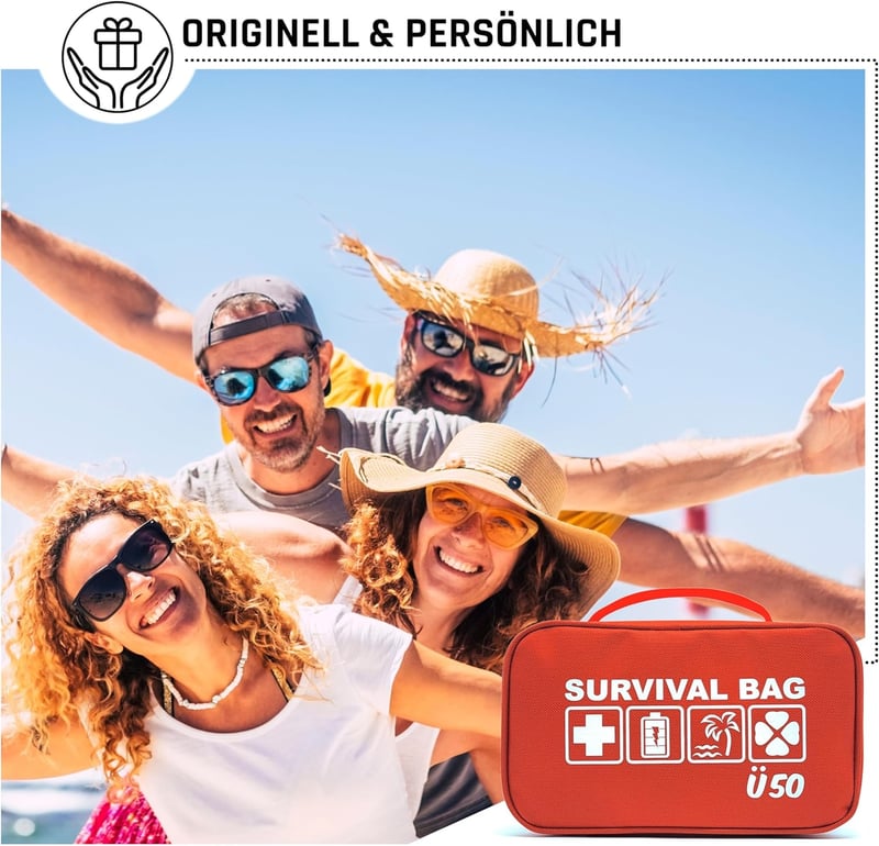 Überlebenspaket zum 50. Geburtstag für Männer und Frauen – Kreatives Geschenk