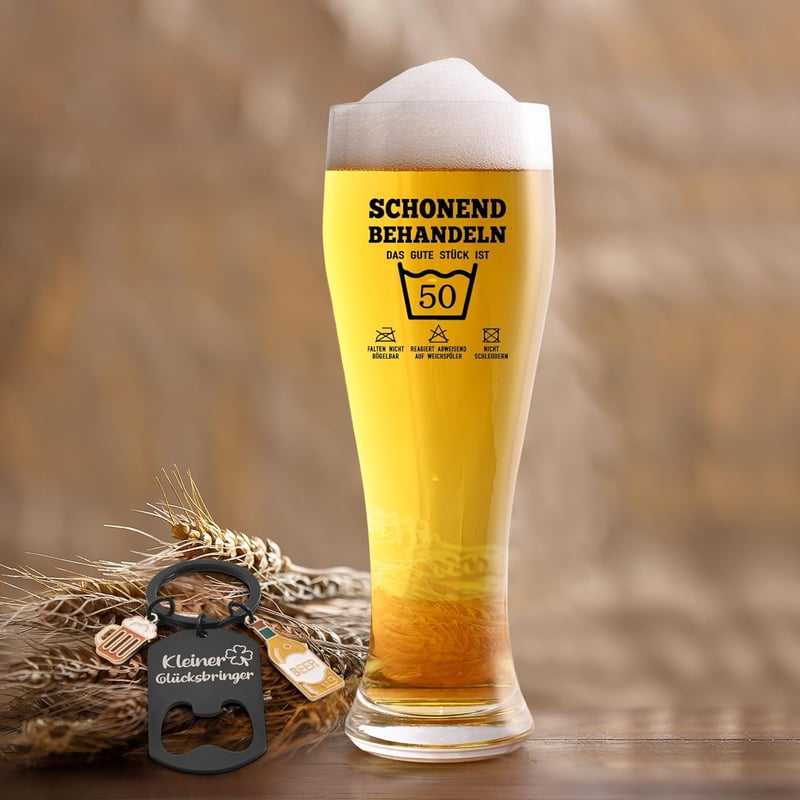50. Geburtstag Bierglas 700ml - Geschenk für Paare