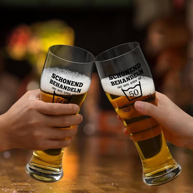 50. Geburtstag Bierglas 700ml - Geschenk für Paare