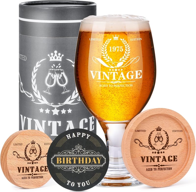 Personalisierbares Bierglas zum 50. Geburtstag für Männer, 400 ml