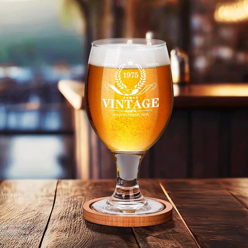 Personalisierbares Bierglas zum 50. Geburtstag für Männer, 400 ml