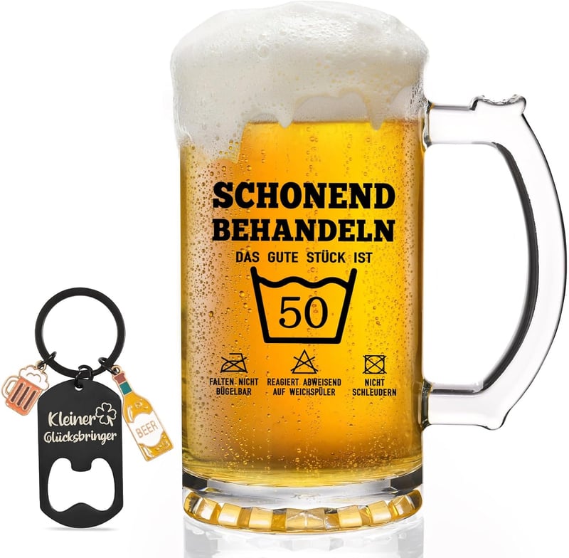 50. Geburtstag Bierkrug 0,5L – Geschenk für Männer und Frauen