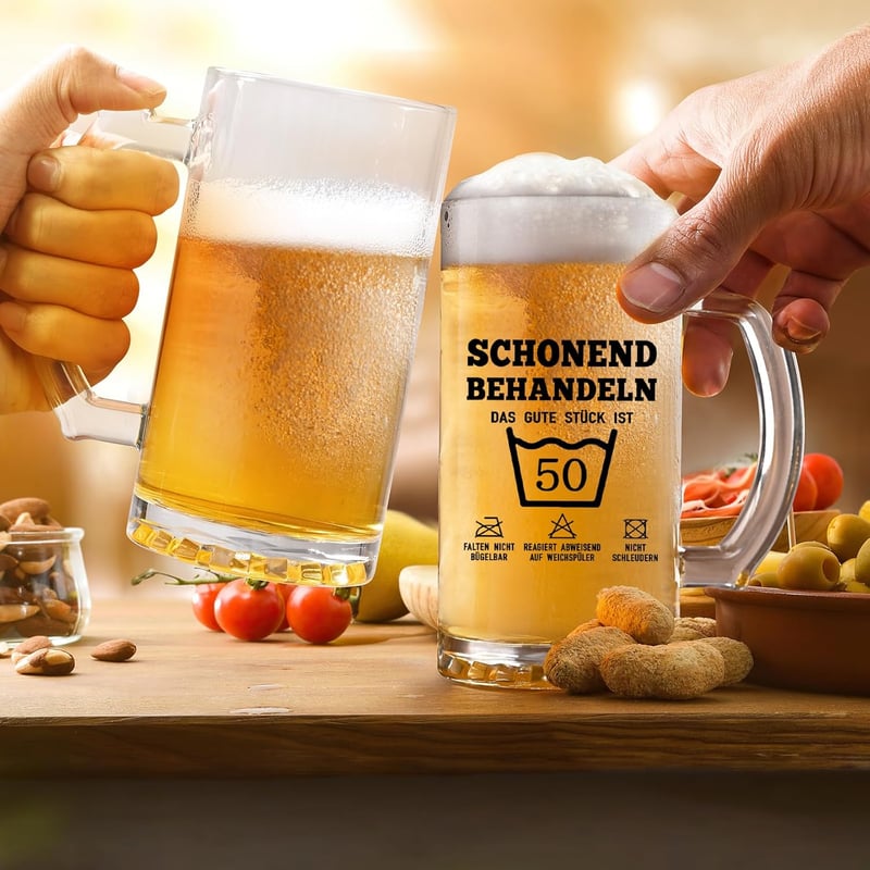 50. Geburtstag Bierkrug 0,5L – Geschenk für Männer und Frauen