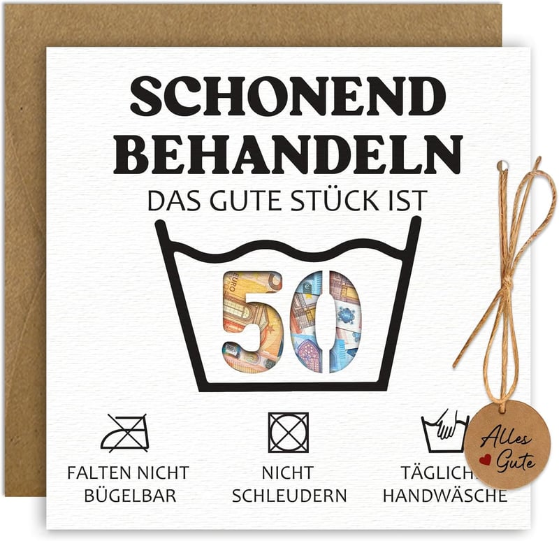 Lustige Geldgeschenk-Verpackung zum 50. Geburtstag für Paare