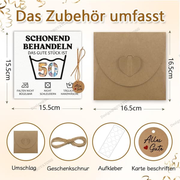 Lustige Geldgeschenk-Verpackung zum 50. Geburtstag für Paare