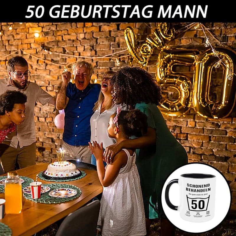 Personalisierte Tasse zum 50. Geburtstag für Paare