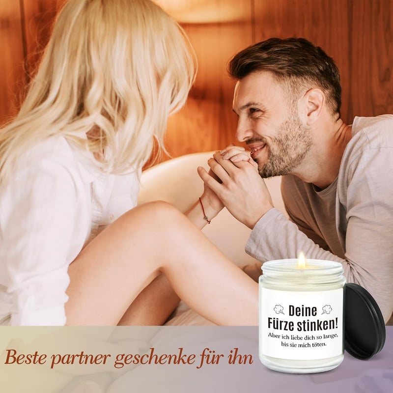 Lustige Duftkerze für Männer – Geschenk zum Hochzeitstag oder Jahrestag