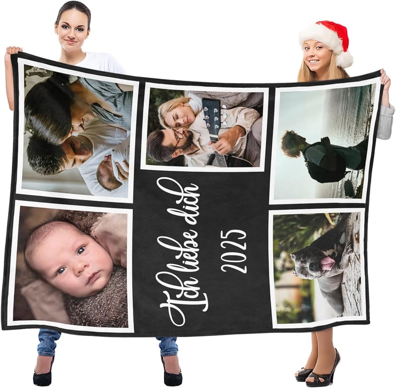 Personalisierte Fotodecke als Geburtstagsgeschenk für die Familie