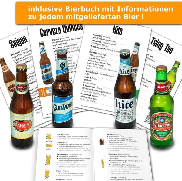 Biergeschenkset: 24 Biere der Welt für Männer zum Geburtstag