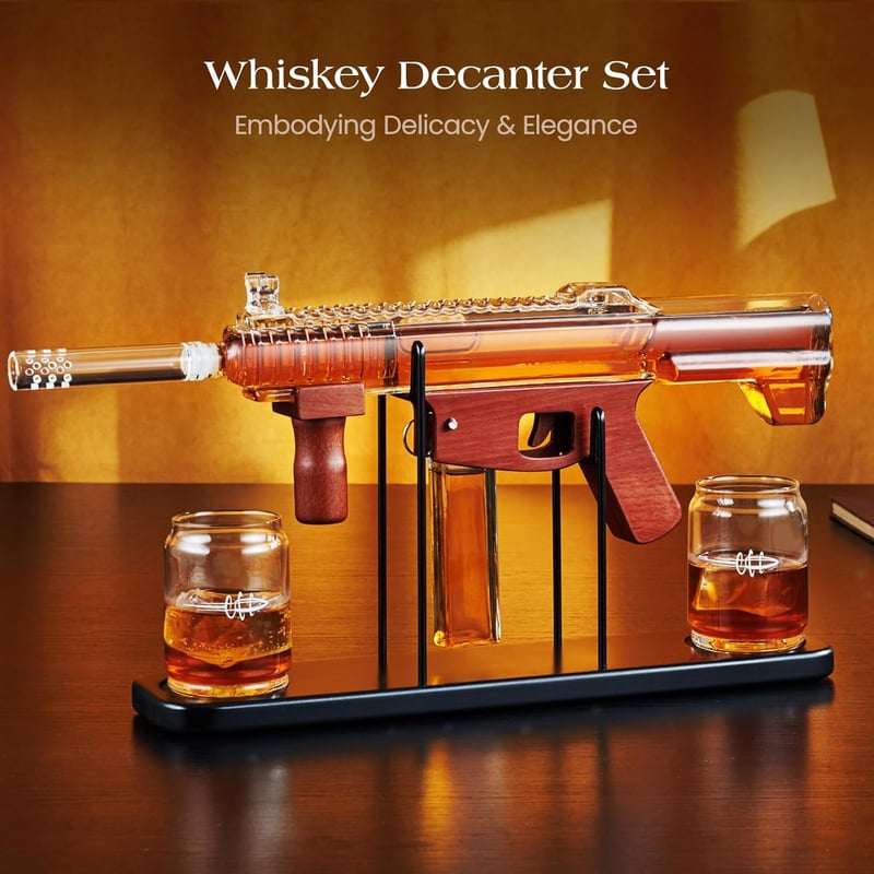 Pistolen-Whiskey-Dekanter-Set für Männer – limitiert, cooles Geschenk