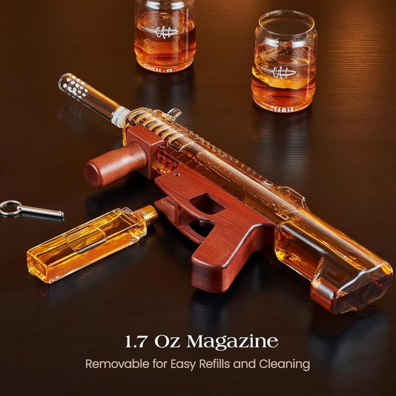 Pistolen-Whiskey-Dekanter-Set für Männer – limitiert, cooles Geschenk