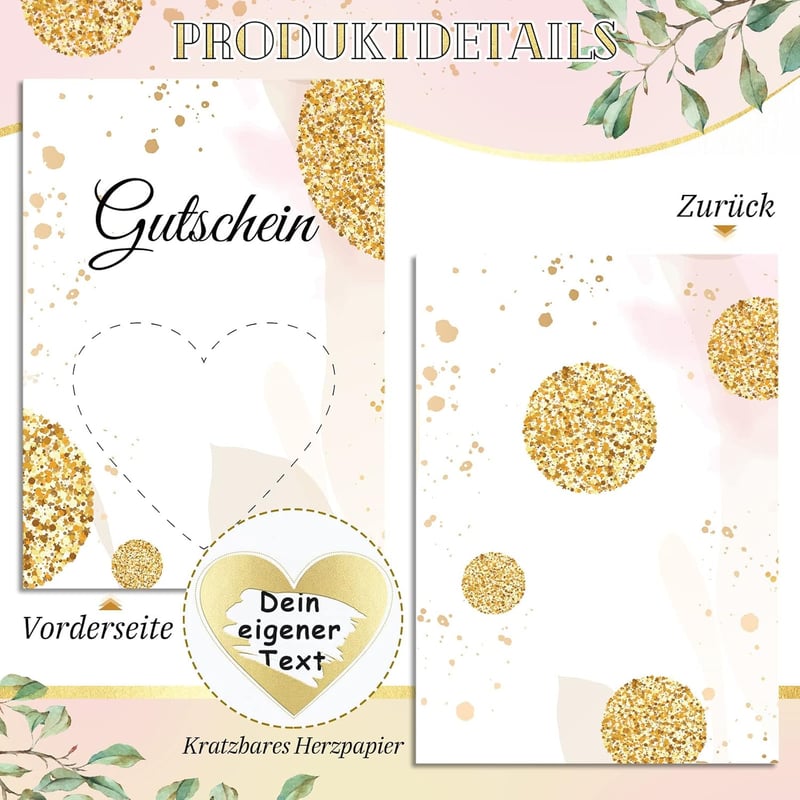 Gutschein-Rubbelkarte Set für Geburtstag und Weihnachten mit 15 Karten