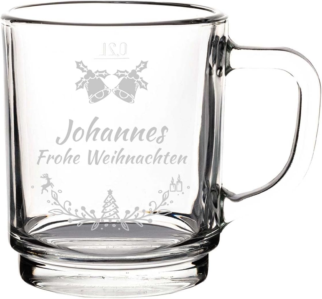 Personalisierte Glühweintasse mit Glockenkranz, 250 ml, als Wichtelgeschenk