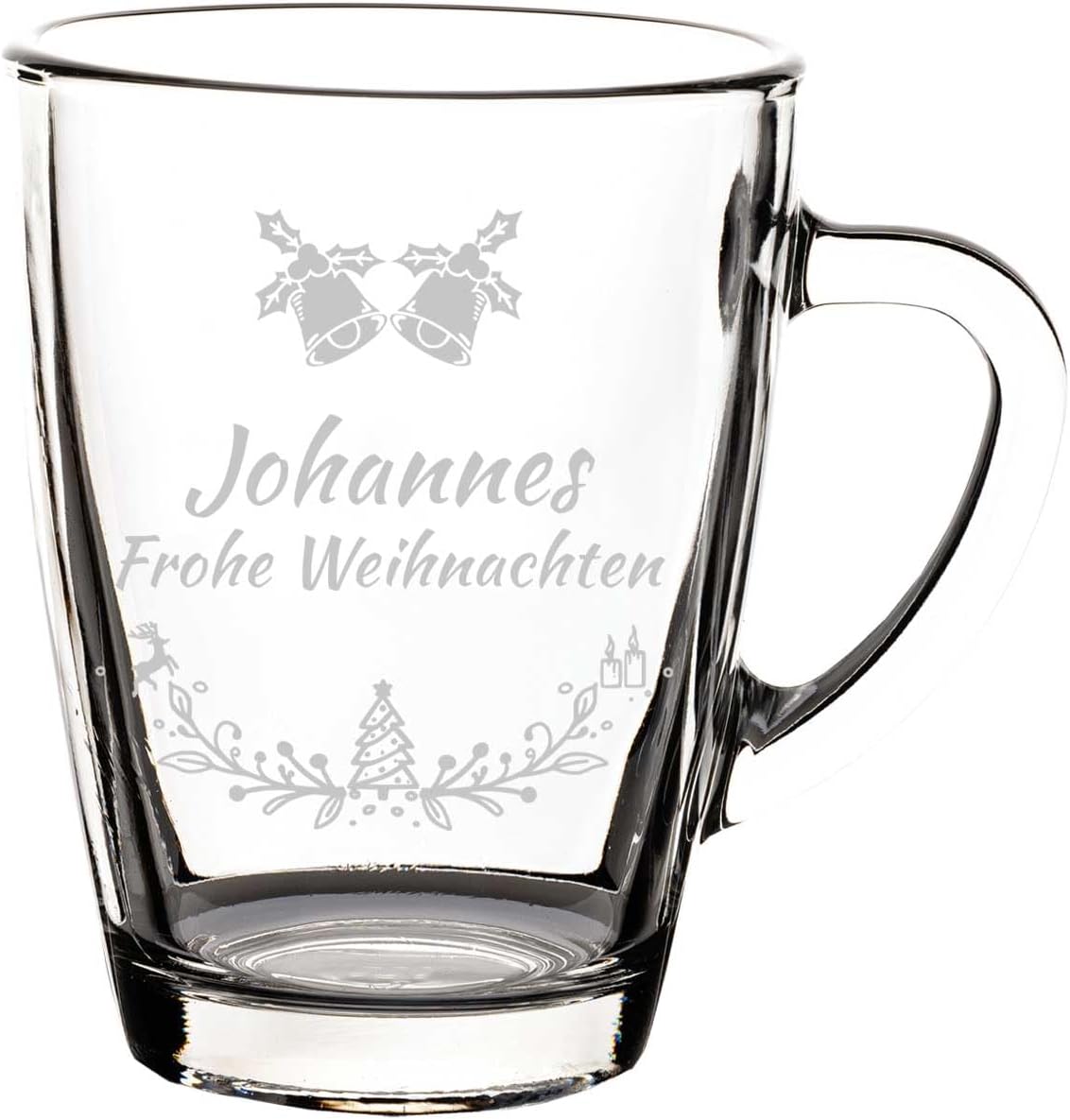 Personalisierter Glasbecher 300 ml mit Gravur für Kaffee und Tee