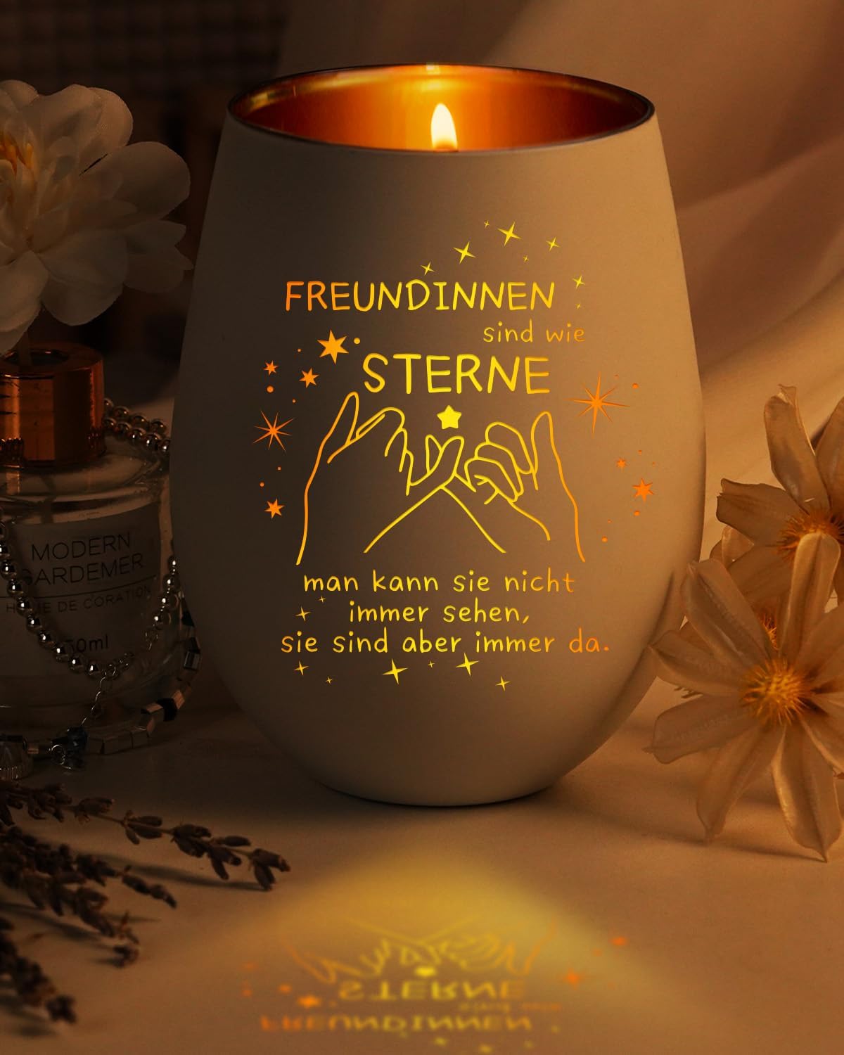 Persönliches Windlicht mit Gravur für beste Freundin