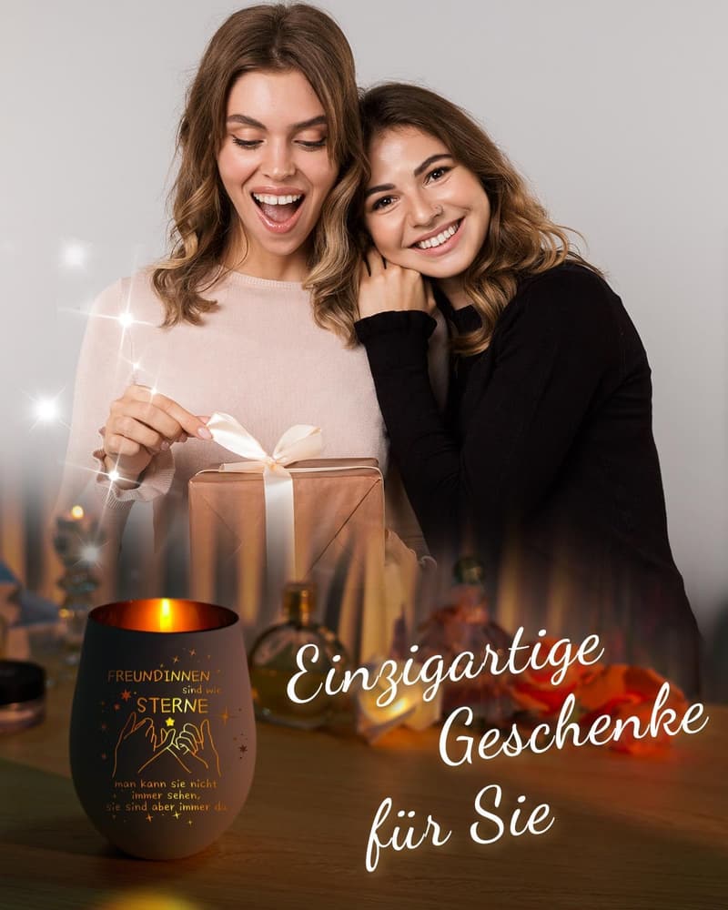 Persönliches Windlicht mit Gravur für beste Freundin