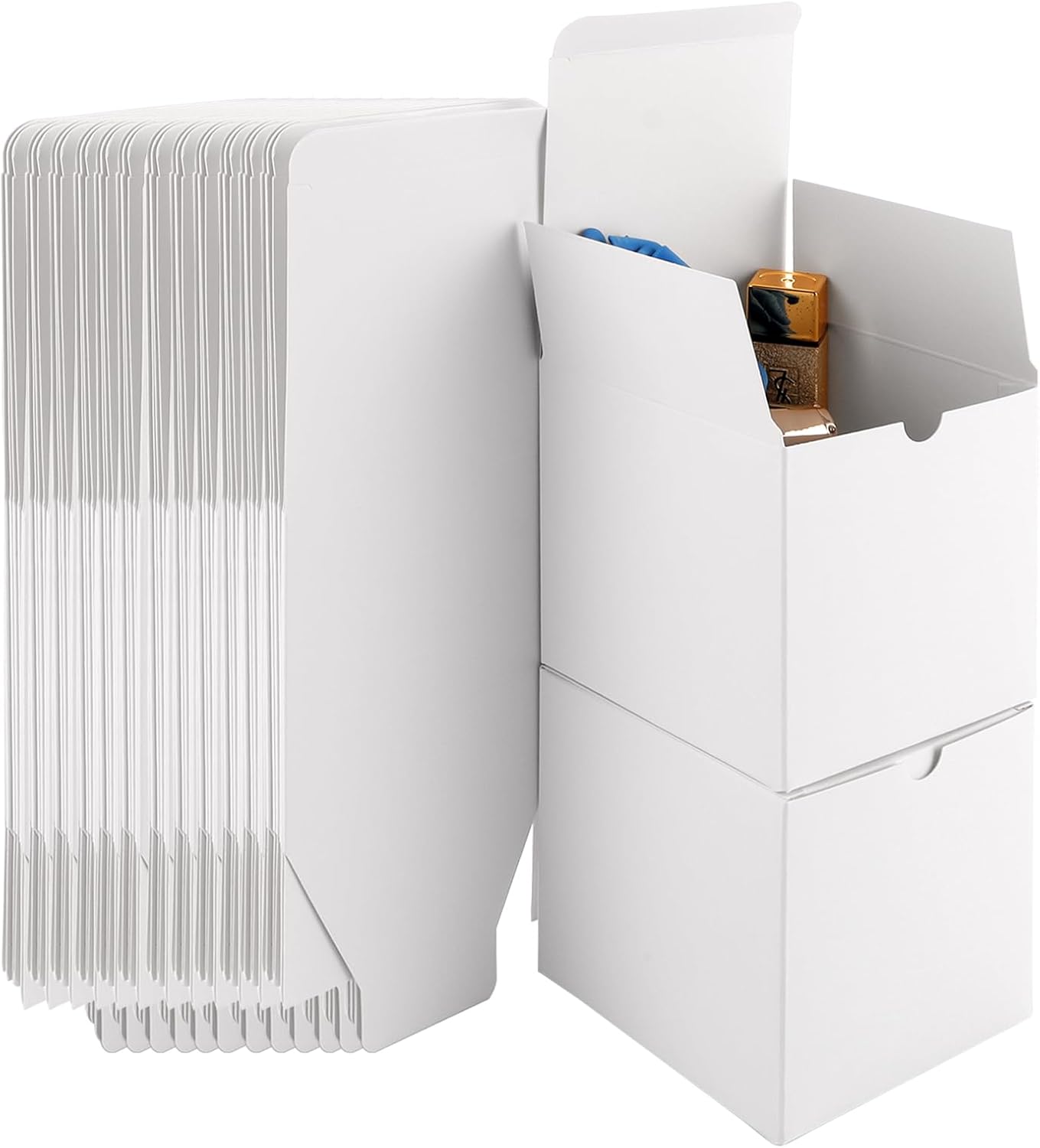 50 Stück Kleine Geschenkboxen aus Weißem Kraftpapier für Hochzeiten und Partys