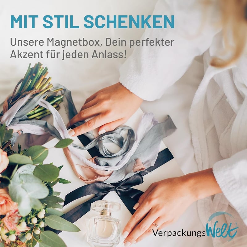 Schwarze Geschenkschachtel 45 x 35 x 20 cm mit Magnetverschluss