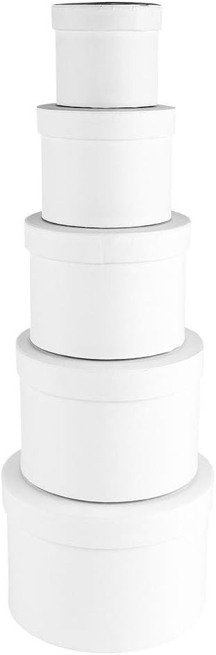 Geschenkboxen-Set aus stabilem Karton | 5 Größen | rund | Geburtstag & Hochzeit