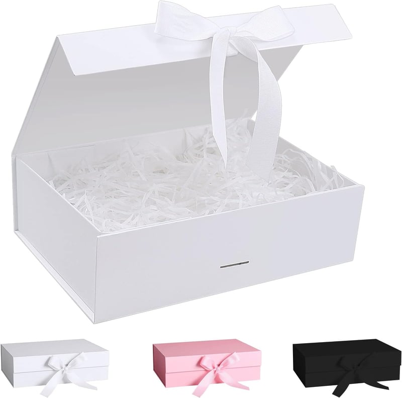 Geschenkbox für Hochzeit und Geburtstag mit Schleifenband, 27x19x8cm