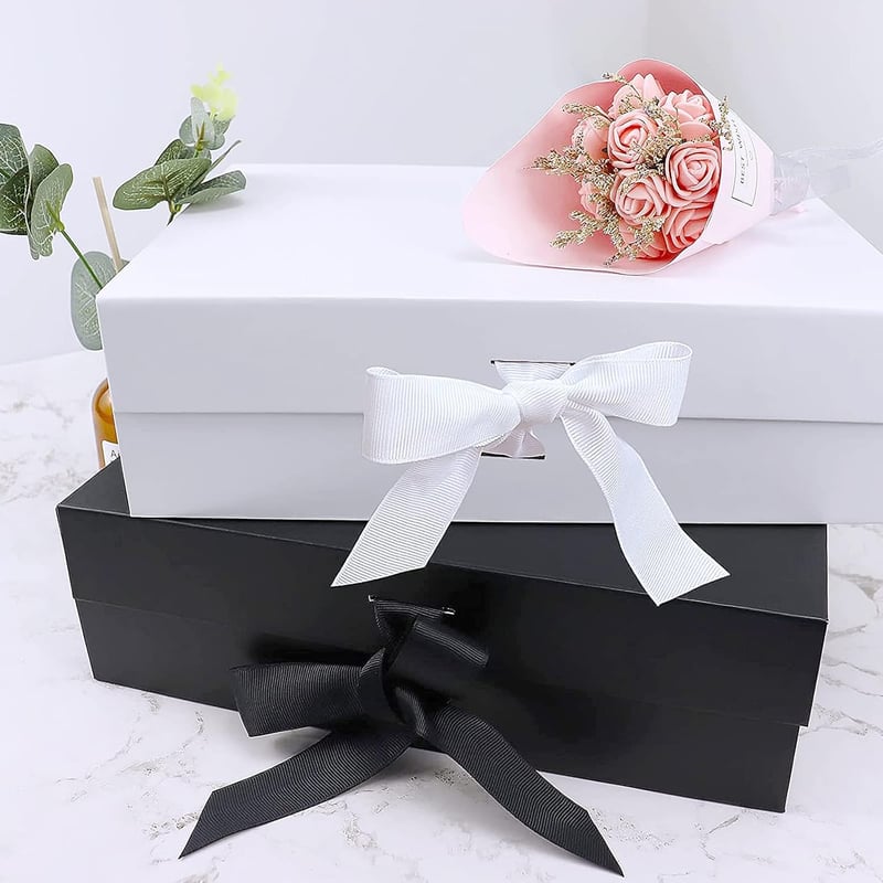 Geschenkbox für Hochzeit und Geburtstag mit Schleifenband, 27x19x8cm