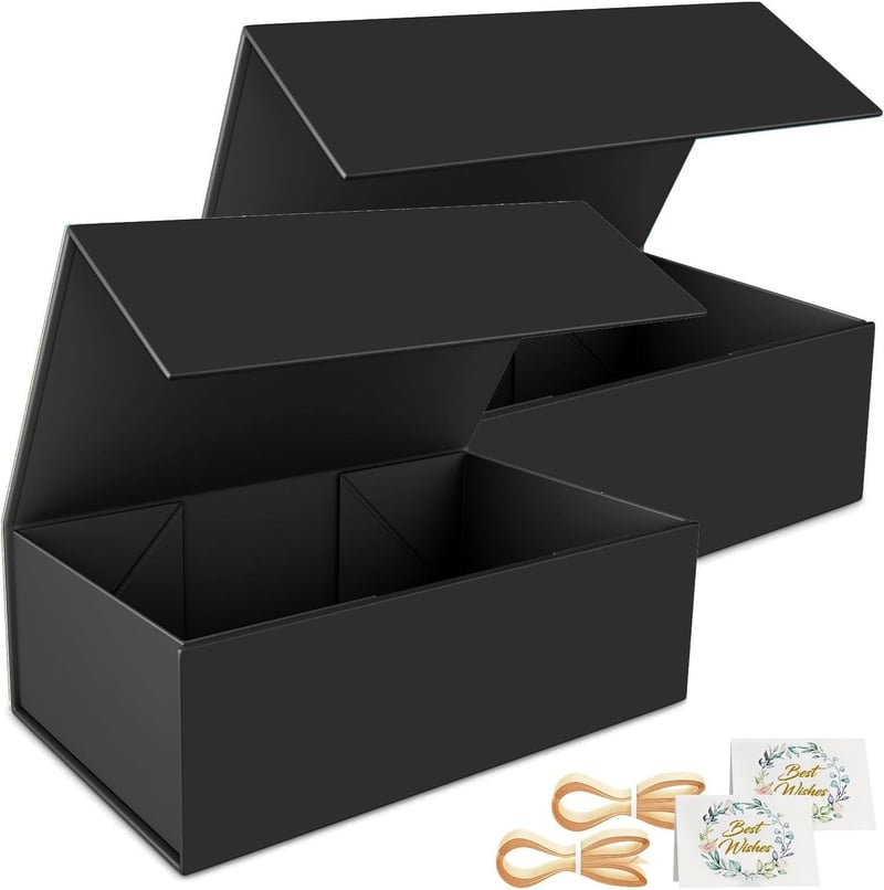 Geschenkbox für besondere Anlässe, faltbar, schwarz, 2er Set