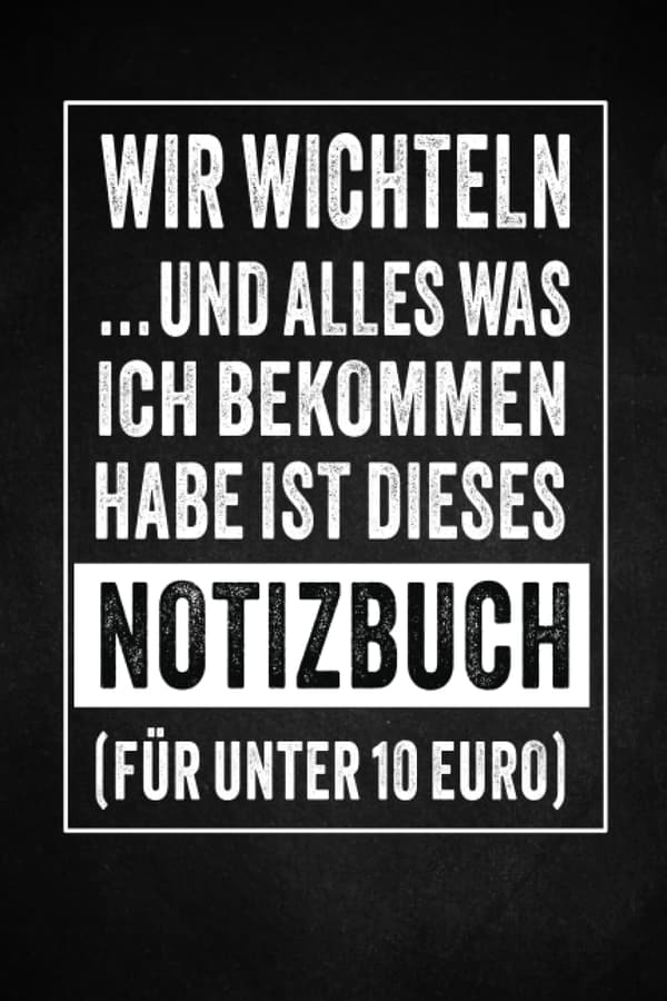 Lustiges Notizbuch A5 für Wichtelgeschenke - 160 Seiten unter 10 Euro