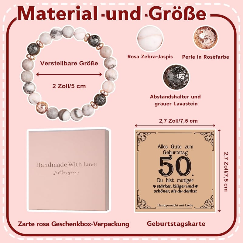Naturstein-Armband für Frauen, ideal zum Geburtstag
