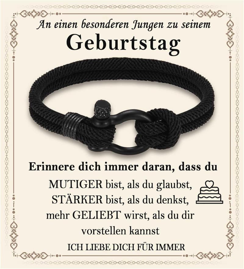 Geburtstagsgeschenk: Armband für Jungen (10-21 Jahre)