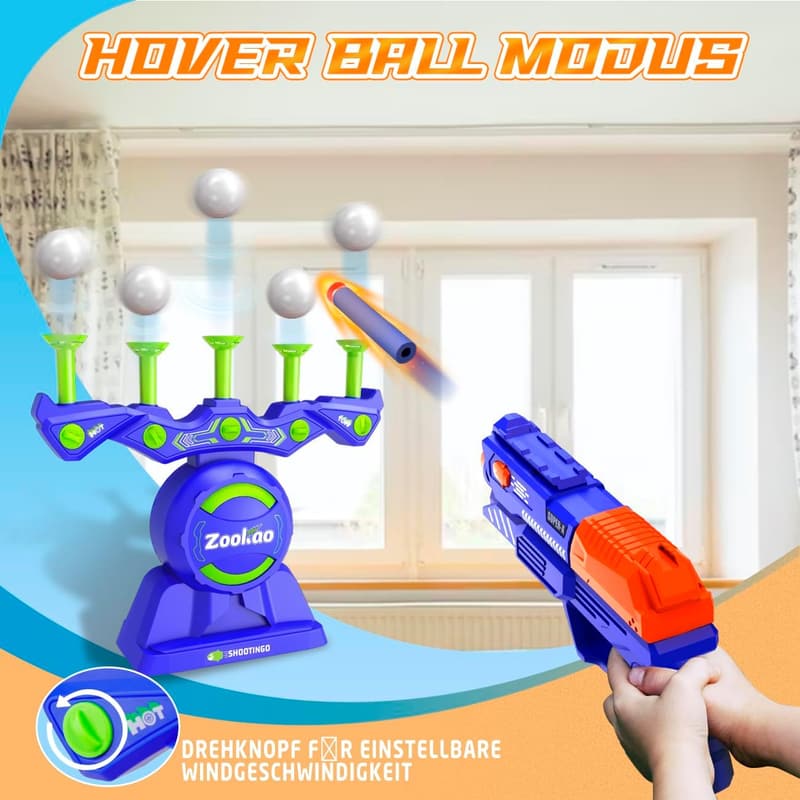 Zookao Hover Spielzeugpistole mit Nerf Zielscheibe für Jungen ab 6 Jahren