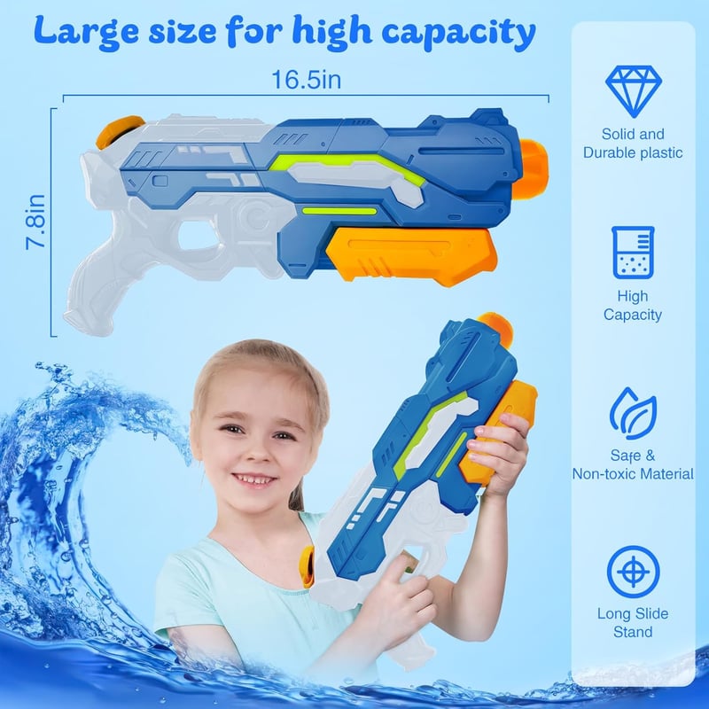 Wasserpistole für Kinder – 1200ML Wasserblaster mit 10m Reichweite